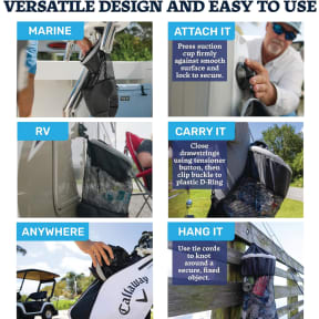 Mesh Trash Bag with Locking Suction Cup & Litter Guard Cinch Tie