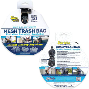 Mesh Trash Bag with Locking Suction Cup & Litter Guard Cinch Tie