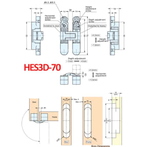 HES3D Series 3-Way Adjustable Concealed Cabinet Hinge
