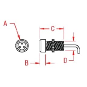 Dimensions of Suncor Tri Star LED Light - Bulkhead Mount