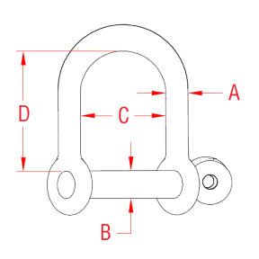 Diagram of Suncor Wide D Shackle w/Screw Pin