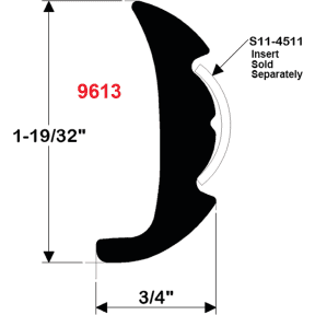 Rigid Vinyl Rub Rail - SS Inserts Sold Separately