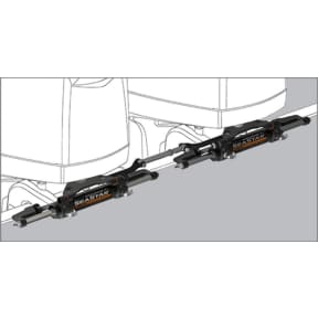 Installation Detail of SeaStar Solutions HO6002 Tie Bar Kit - for Twin Outboard Hydraulic Steering w/Dual Cylinders 