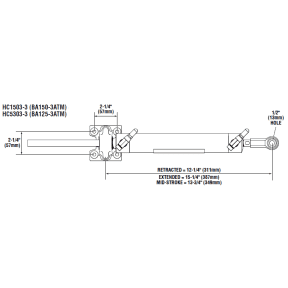 Dimensional Diagram of SeaStar Solutions Seastar Hydraulic Sterndrive Cylinders