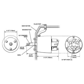 SeaStar Rear Mount Helm Dimensions