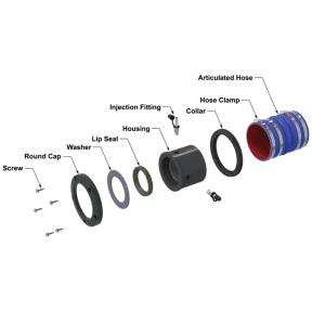 Component Labeled Diagram of Tides Marine SureSeal Self-Aligning Dripless Shaft Seals