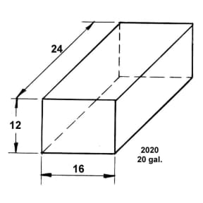Dimensions of Trionic Corp 20 Gallon Long Rectangular Water or Holding Tank