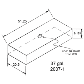 Dimensions of Trionic Corp 37 Gallon Long Rectangular Water or Holding Tank