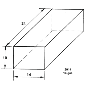 Dimensions of Trionic Corp 14 Gallon Long Rectangular Water or Holding Tank