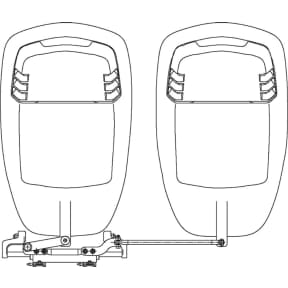 Diagram of U-flex A94 Tie Bar for Twin Outboard Engine with Single Hydraulic Steering Cylinder