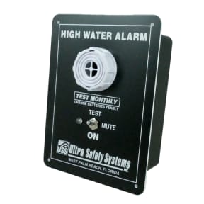 side of Ultra Safety Systems Ultra High Bilge Water Alarm