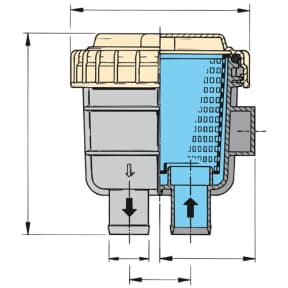 diagram of Vetus Vetus 330 Series Intake Water Strainers