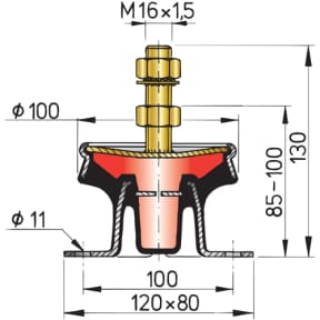 diagram of Vetus Hydraulic Engine Mount