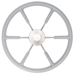 Boat Steering Wheel Boat Accessories 15-1/2in 5 Spoke Steering Wheel W/  Black Foam Grip Handle Marine Boat Accessories