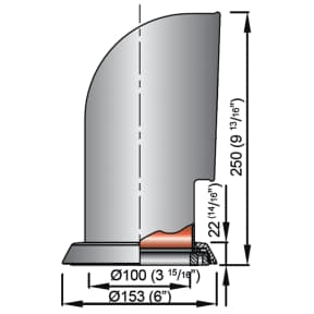 dimensions chinook of Vetus Silicone Oval Cowl Ventilators