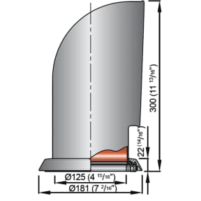 samoen dimensions of Vetus Silicone Oval Cowl Ventilators