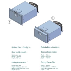 DW35 Installation Dimensions of Vitrifrigo DW35 OCX2 SS Drawer Refrigerator Only - 1.2 Cu Ft, Remote Compressor.
