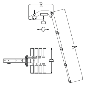 Stainless Steel Telescoping Dive Door Ladder, Floor Mount