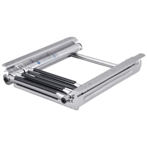 Wide Mount Under Platform 3 Step Ladder, Spring Loaded - Stainless Steel