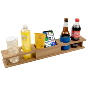 in use of Whitecap Industries Four Drink Teak Holder with Tray