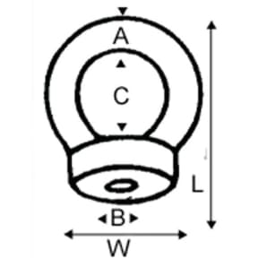 diagram of Wichard Eye Nut - Metric Versions