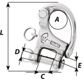 diagram of Wichard HR Snap Shackle with Clevis Pin