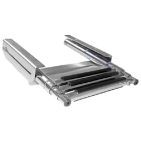 folded of Windline Slide Mount Telescoping Self Locking 3 Step Ladder
