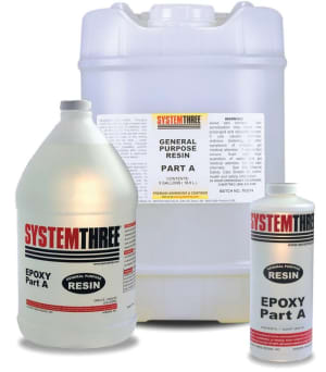 System Three brand marine-grade epoxy resin and hardener
