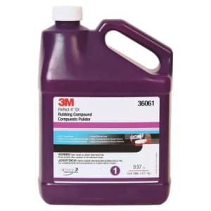 Applying 3M Marine Rubbing Compound to a boat hull to remove heavy oxidation and restore the original color