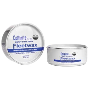 Collinite Heavy Duty Fleetwax used for sealing gelcoat and providing long-term UV protection against saltwater