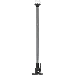 Adjustable all-round white pole light mounted on a powerboat to meet the 1-meter height requirement above sidelights