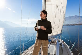 Drinking Coffee on a Sailboat