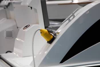 Powerboat Plugged Into Shore Power