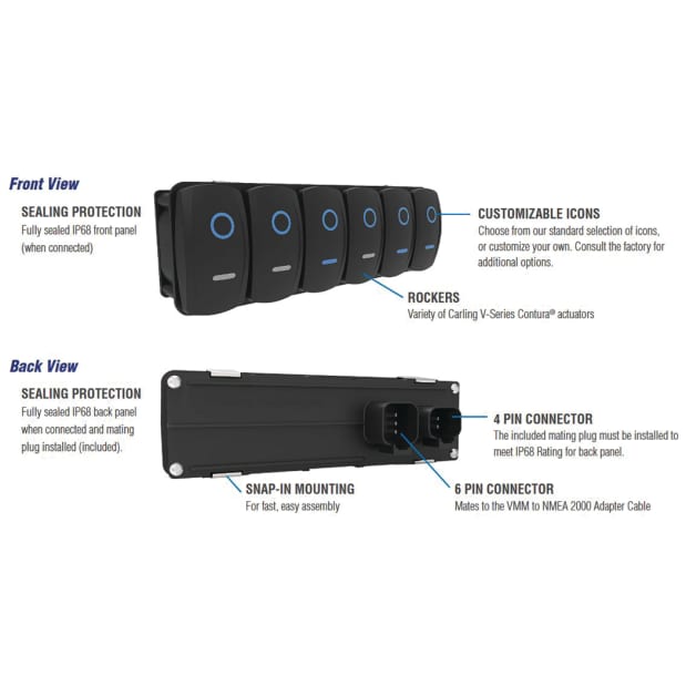 VMM6 - Contura Series Digital Switch Module, 6 Rocker