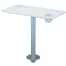 White Polymer Table with Stowable Pedestal