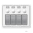 DC Water Resistant White Circuit Breaker Panels, Horizontal - 4 Switches