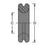 Diagram of Antal Marine Hardware Solid Rings - Low Friction