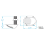 dimensions of Groco 2" Scoop Thru-Hull Strainer