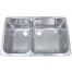 10632 of Scandvik Rectangle Asymmetric Double Sink 24" Wide