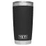 black of Yeti Coolers Rambler 20 oz Stainless Steel Insulated Tumbler - in DuraCoat Colors