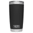 black of Yeti Coolers Rambler 20 oz Stainless Steel Insulated Tumbler - in DuraCoat Colors