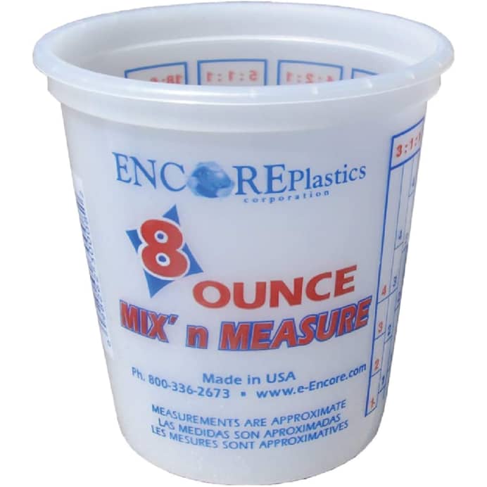 Plastic measuring buckets top