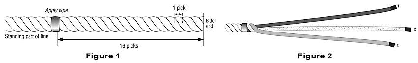 Prepare the 3-strand line for the rope to chain splice.